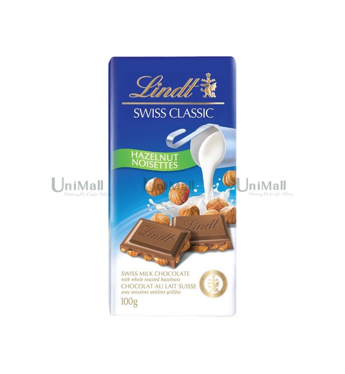 Lindt Thanh Chocolate Sữa Hạt Phỉ