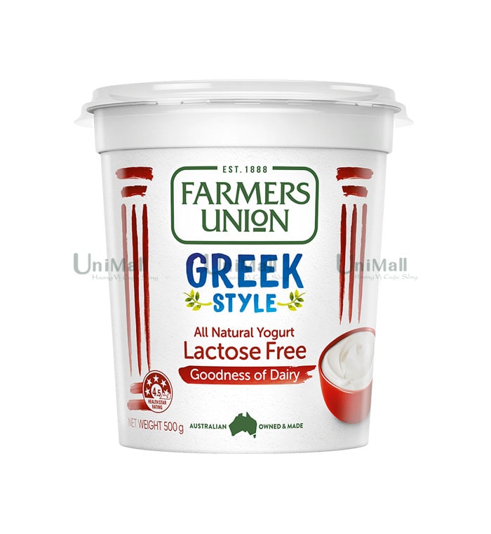 Sữa chua kiểu Hy Lạp không Lactose FARMERS UNION