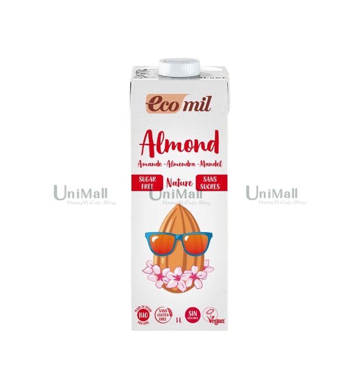 Sữa hạnh nhân không đường Ecomil
