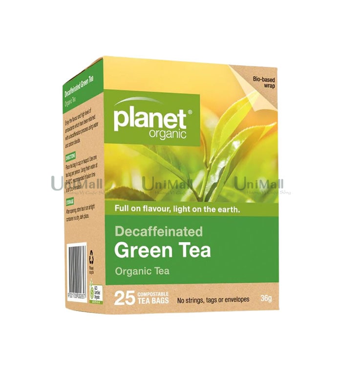 Trà xanh hữu cơ không chứa caffein Planet Organic
