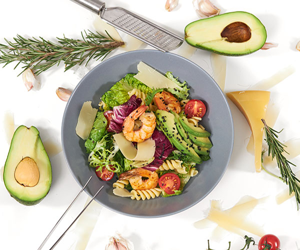 Shrimp salad with avocado